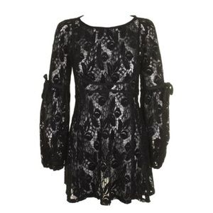 Free People Black Lace Illusion Dress/Tunic